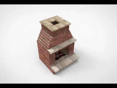 fireplace 3D print model