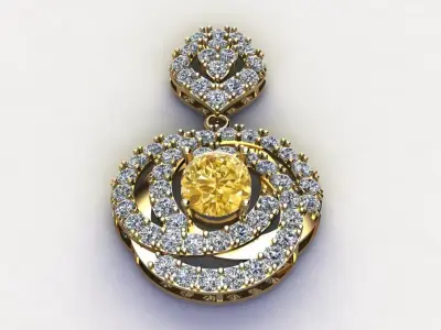 Solitaire Pendent Cambodia for natural gem 3D model
