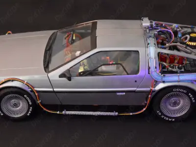 DELOREAN HQ Special 3Dprint design 1-8 Scale 530mm 3D print model