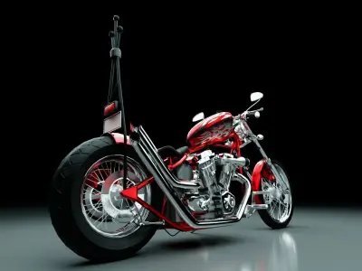 Chopper Motorcycle 3D model