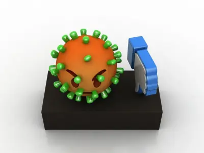 Coronavirus consequences  Low-poly 3D model