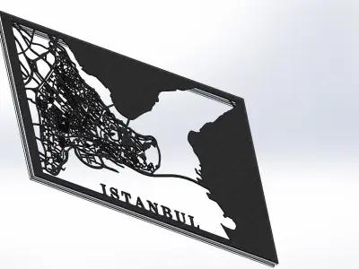 City Map of Istanbul Laser Cutting Sheet 3D model