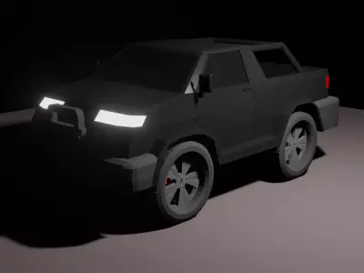Low poly pickup truck Low-poly 3D model