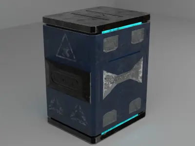 Game ready Low Poly PBR Sci-fi box - Box 3 of 5 Free low-poly 3D model