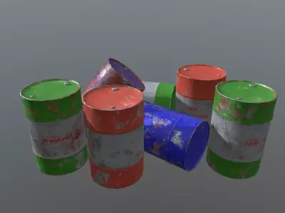 Metall Barrel Rusty Free low-poly 3D model