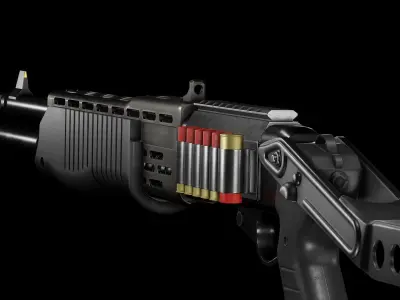 SPAS-12 Shotgun Low-poly 3D model