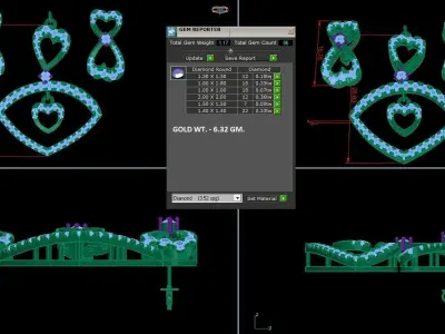 Pendant Earrings combo - 1155 3D print model