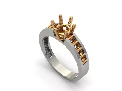 Solitaire Engagement Ring Diamond Women Ring Stone 3D print STL 3D print model