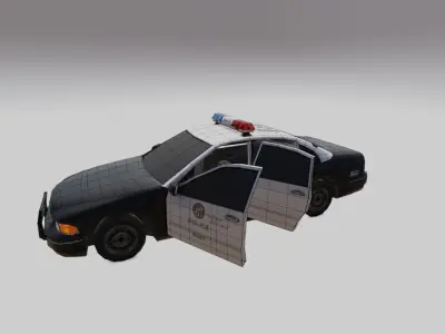 Police Car Low-poly 3D model