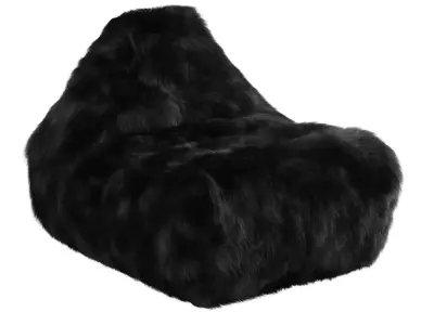 Bag chair made of fur 3D model