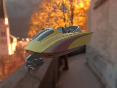 Speed Boat Low-poly 3D model