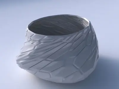 Bowl twisted elipse with organic cells with organic cells 3D print model