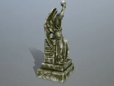 statue 2 of angel Low-poly 3D model