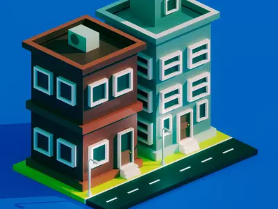 building Free low-poly 3D model