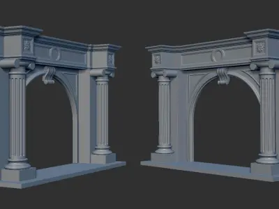 Classical fireplace 3D model