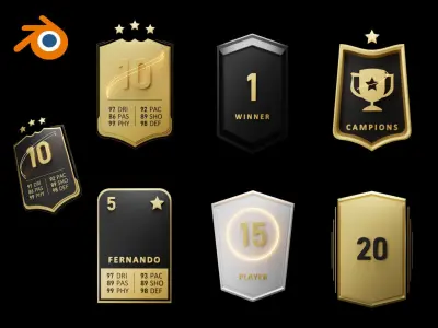 Ultimate SPORT CARD PACK Animated templates for Blender 3D model