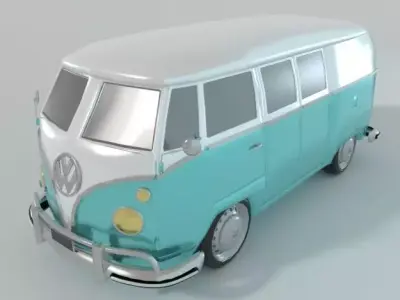 Volkswagen Combi Low-poly 3D model