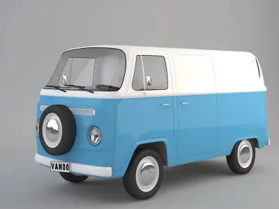 T2 Cartoon Van 3D model
