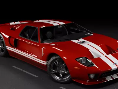 2005 Ford GT 40 Rigged 3D model
