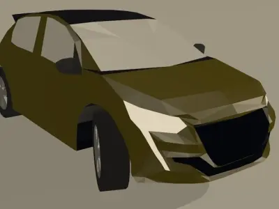 2020 Peugeot 208 Low Poly Low-poly 3D model