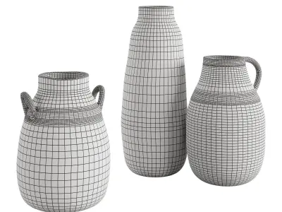 Keshi Vases Set Of 3 3D model