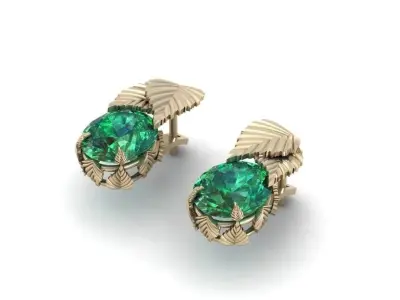 Earrings leaves 3D print model