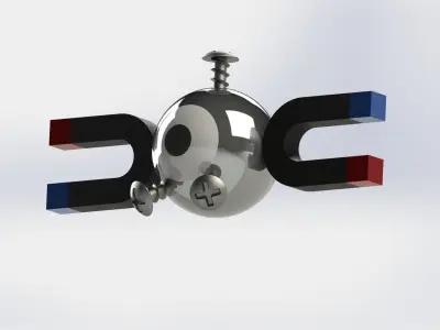 Magnemite metal ball with two lines Free 3D model