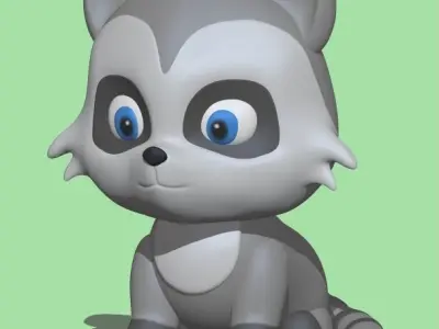 Cute Raccoon  3D print model