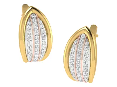 Solitaire Women Drop Earring 3dm STL OBJ FBX Render Details 3D print model 11
