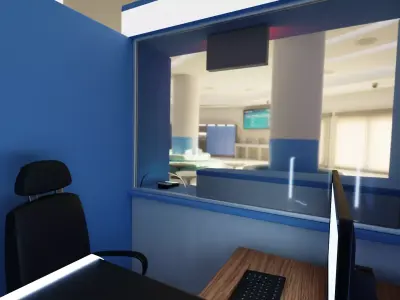 Post Office Interior V4 - Fully Equipped Commercial Environment Low-poly 3D model