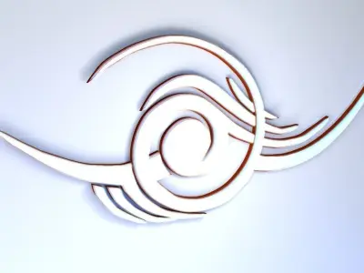 Lights colorful butterfly on wall Free 3D model