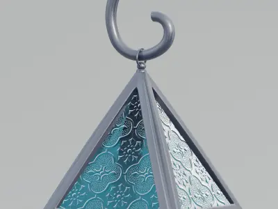Moroccan Star glass lantern 3D model