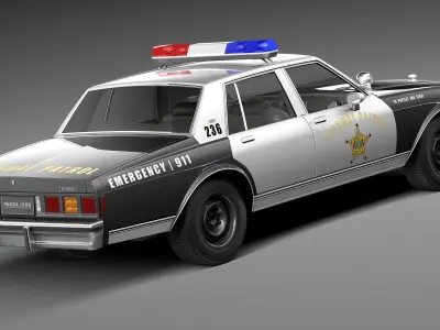 Chevrolet Caprice Sheriff 1978 Police Car 3D model