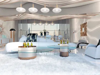 luxury dining room living 3D model