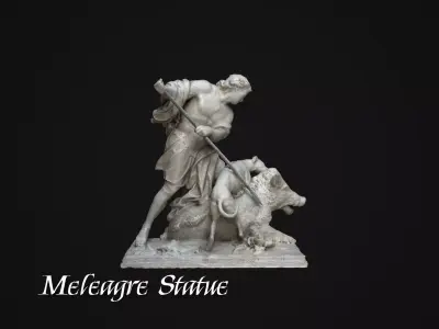 Meleagre Statue Low-poly 3D model