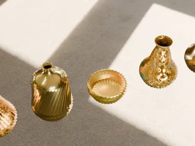 High-Quality 3D Vase Collection 3D Model Low-poly 3D model