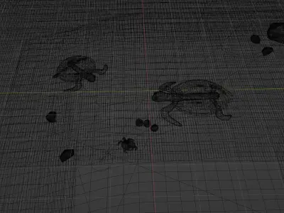 Stylised Cartoony Turtles on Beach 3D model