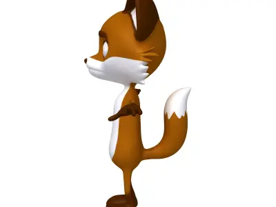 Fox cartoon 3D model