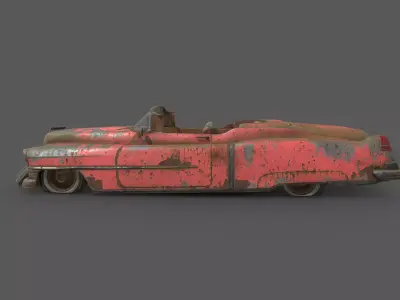 Abandoned Car - Cadillac Eldorado Low-poly 3D model