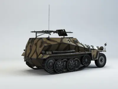 Low Poly  Schutzenpanzerwagen SdKfz 250 1 Low-poly 3D model