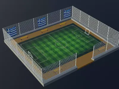 Soccer Stadium - Greece Low-poly 3D model