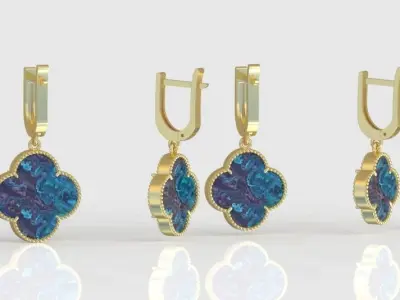 Earrings model 3D printable model 0217-12 3D print model