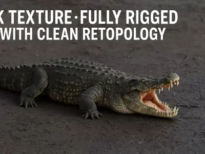 Crocodile Rigged 3D Model  3D model