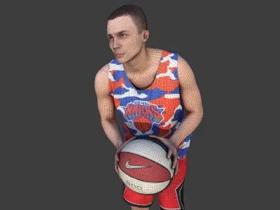 Basketball Player Holding the Ball Low-poly 3D model