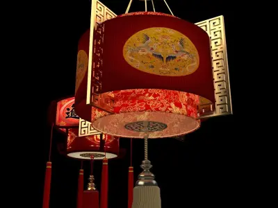 Chinese Red Lantern 3D model 30