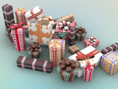 Gift Boxes Low-poly 3D model