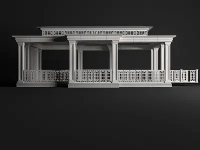classical-style architectural gazeb 3D model