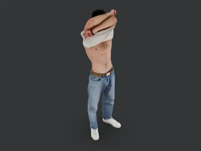 Man Taking Off His Shirt 3D model