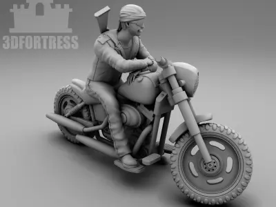A young biker 3D print model
