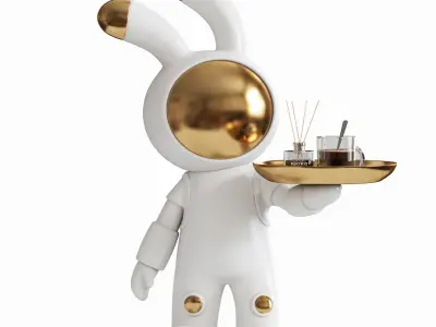 Rabbit Modern Sculpture Space 3D model